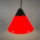 Suspension en verre rouge et chrome de Peill et Putzler, 1970, Allemagne