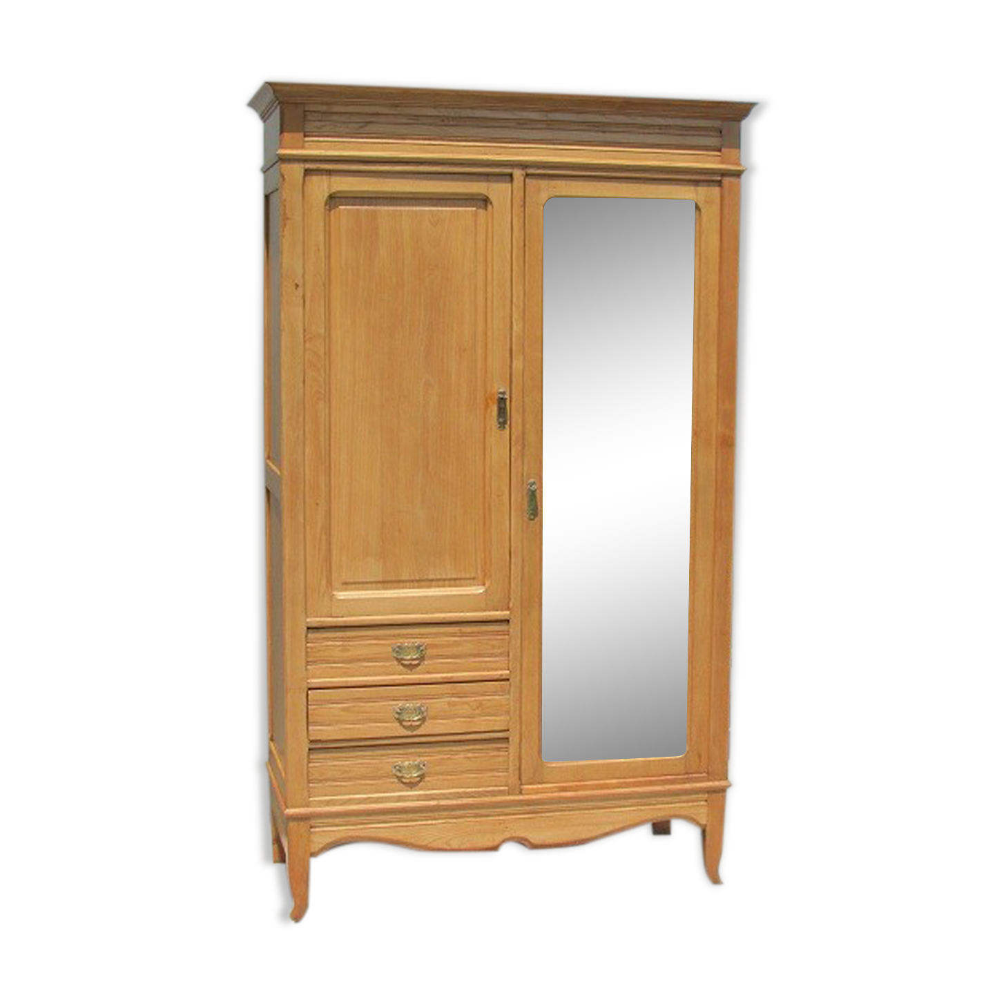 Armoire penderie des années 50 en orme