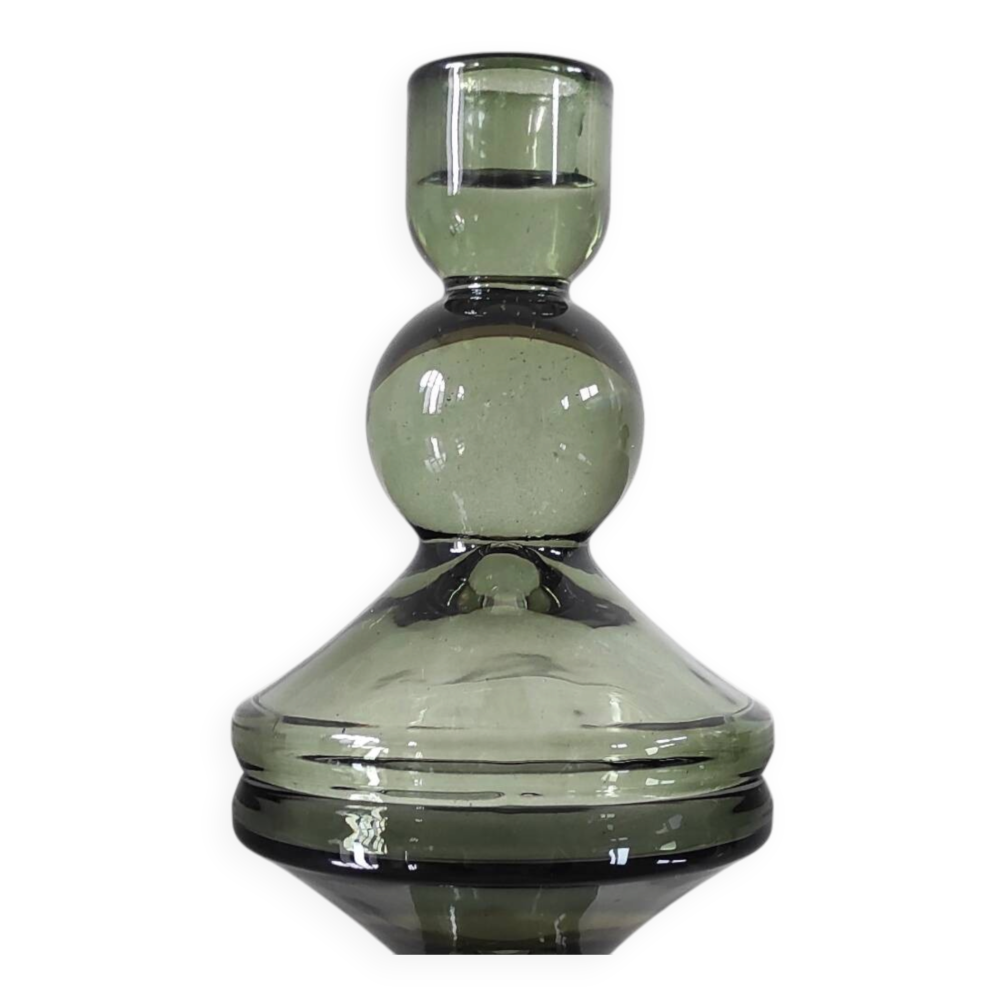 Bougeoir design en verre teinté