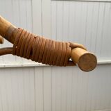 Porte manteau en rotin vintage 1970