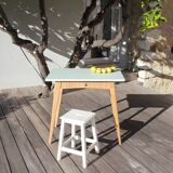 Vintage desk table with compass legs