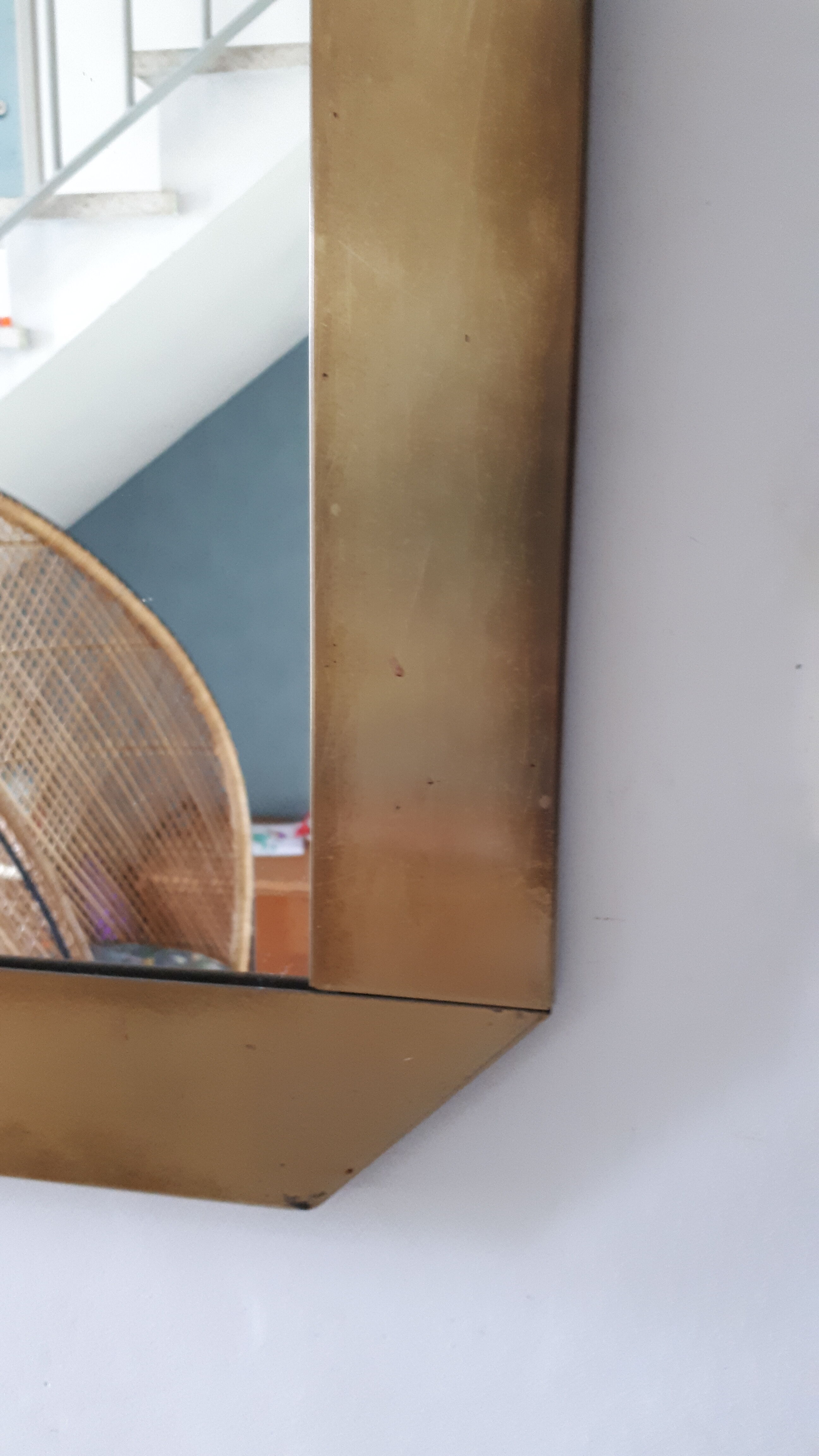 Gold metal mirror years 80 55x97cm