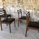 Set of 4 Scandinavian chairs teak and black skai 60s