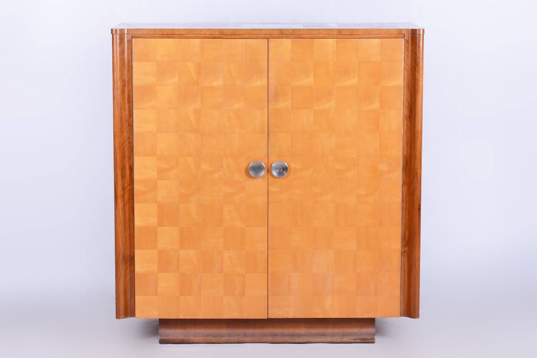 Art Deco Maple Wardrobe by J. Halabala for Up Zavody, Czech, 1930s