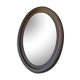 Miroir ovale vintage en bois, 1970 (82 cm x 55 cm)