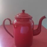 Cafetière en tôle émaillée rouge