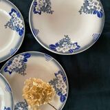 Lot 6 flat plates, 1 dish, 1 Ceranord Saint Amand Vintage 1950s dish