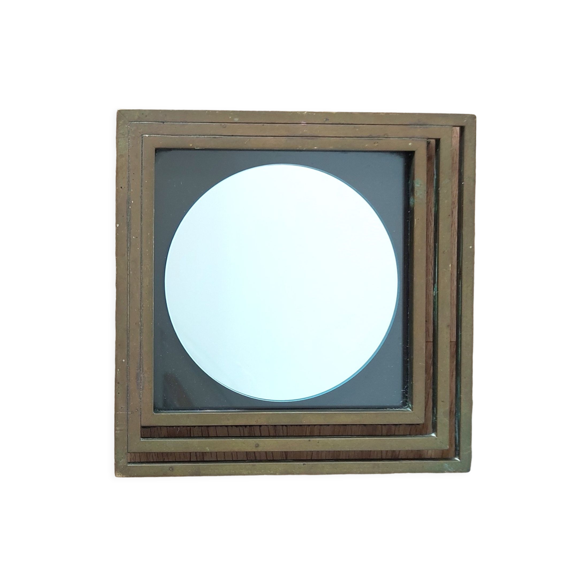 Modernist mirror in gilded brass 1960.