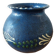 Primavera ball vase in blue ceramic with plant frieze 1920 1930
