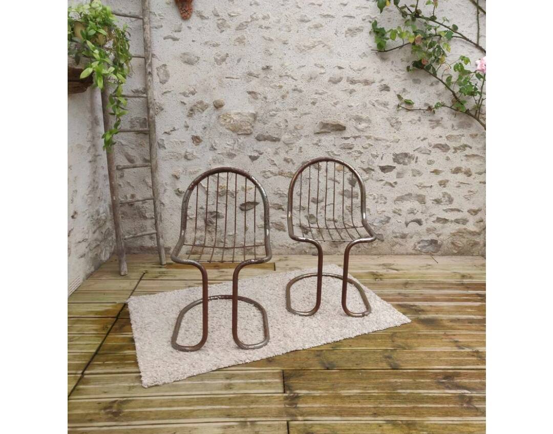 Two Rinaldi style chrome chairs