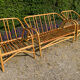 Salon vintage canapé et 2 fauteuils en rotin