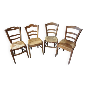 4 chaises paillées