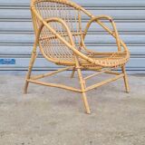 Rattan shell armchair 1960