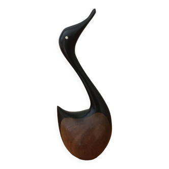 Wooden swan: 3 different types of wood (ebony, mahogany and other exotic wood)