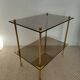 Table moderniste laiton et verre fumé-esprit galerie années 70