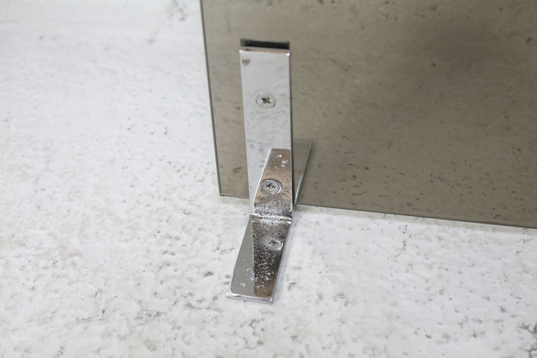 Saint-gobain firewall, chromed steel and smoked glass, france, circa 1970