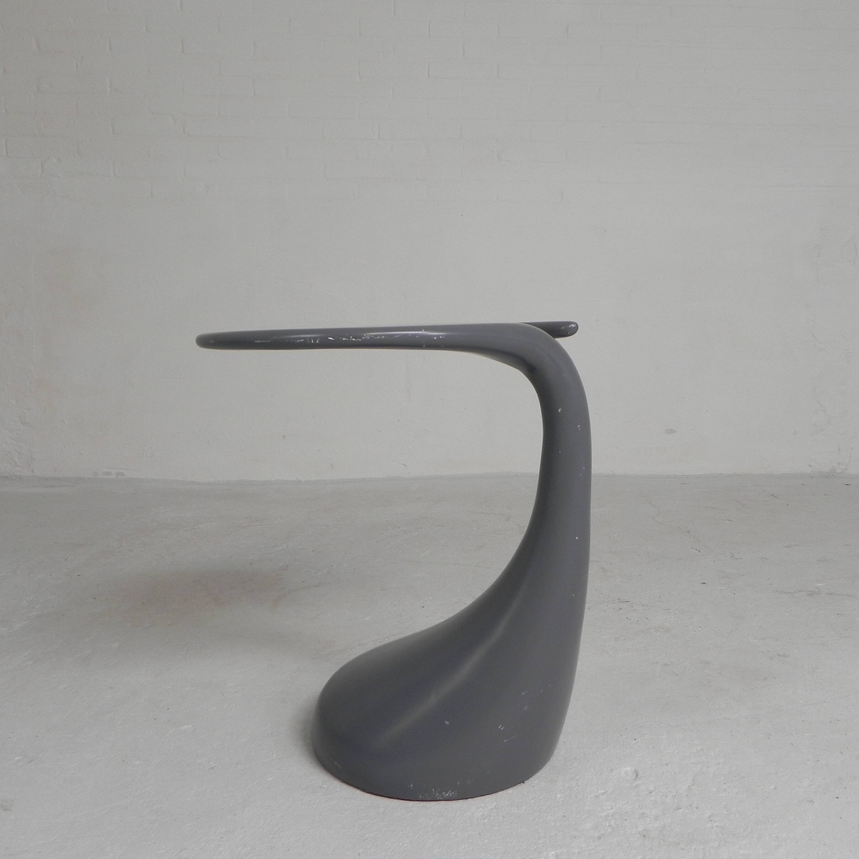 Vintage table design, side table with organic shapes, 90s.