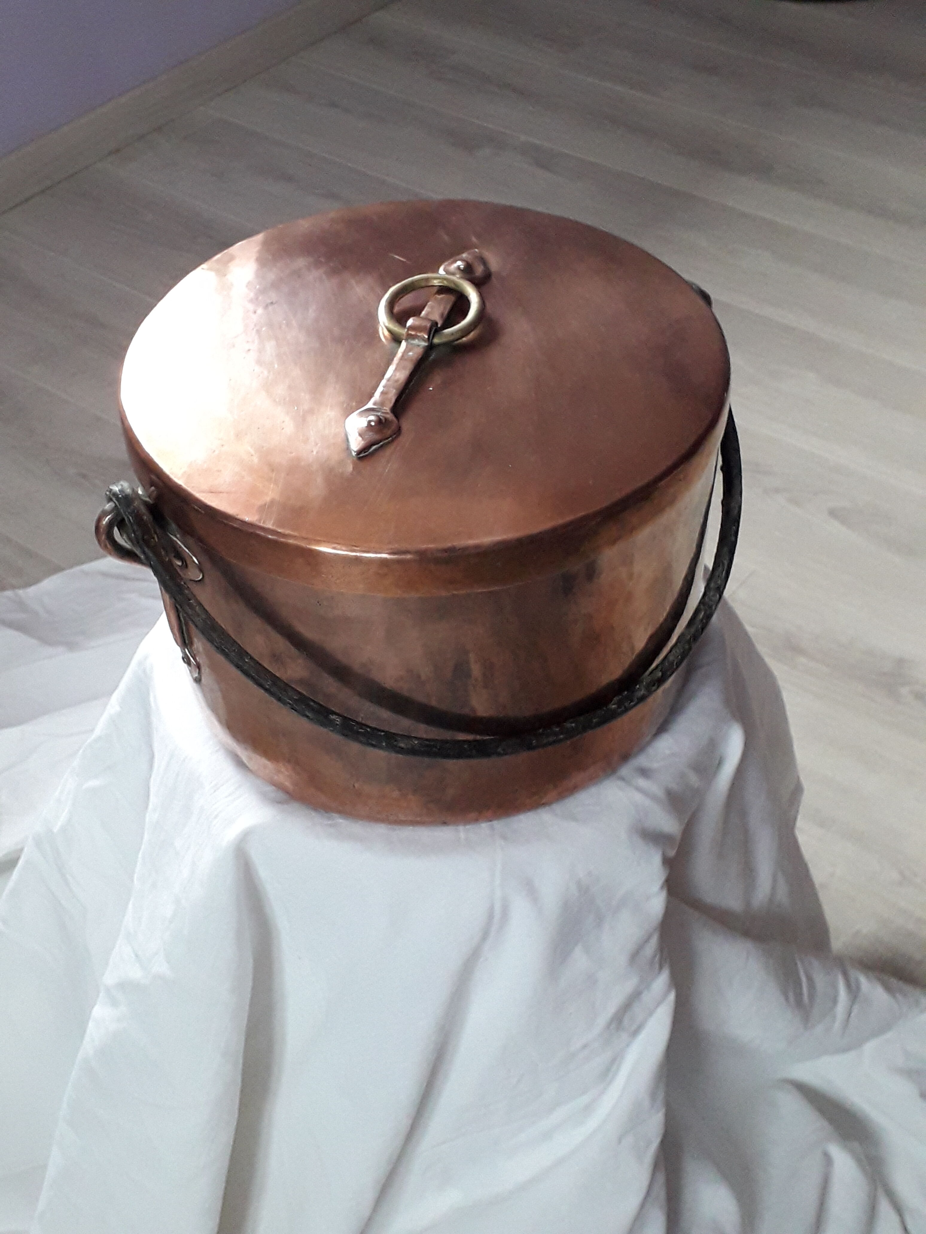 Old copper cauldron