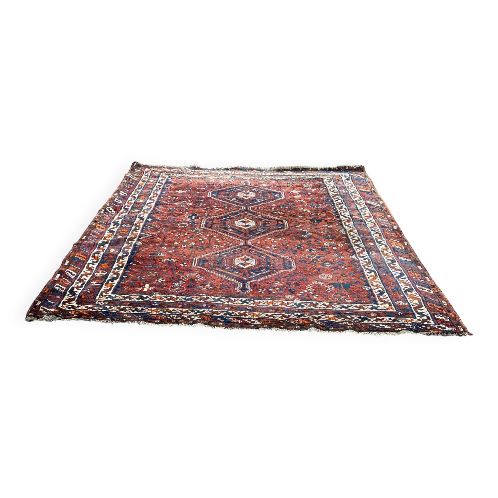 Persian wool oriental rug Iran burgundy handmade 230x320