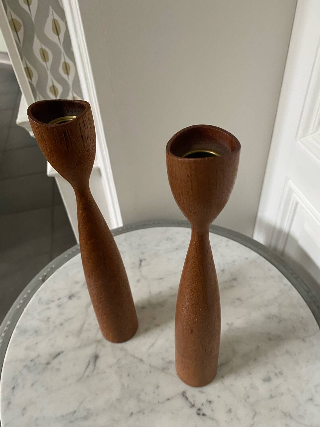 Pair of vintage tulip candlesticks