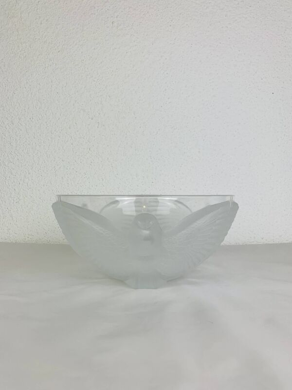 Saladier cristal aux oiseaux style art déco JG Durand