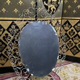 Mirror signed Chaty Vallauris in gilded metal