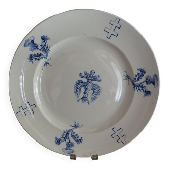 Plat rond faience KG Lunéville - Croix Lorraine - Service impératrice - Ø 31 cm