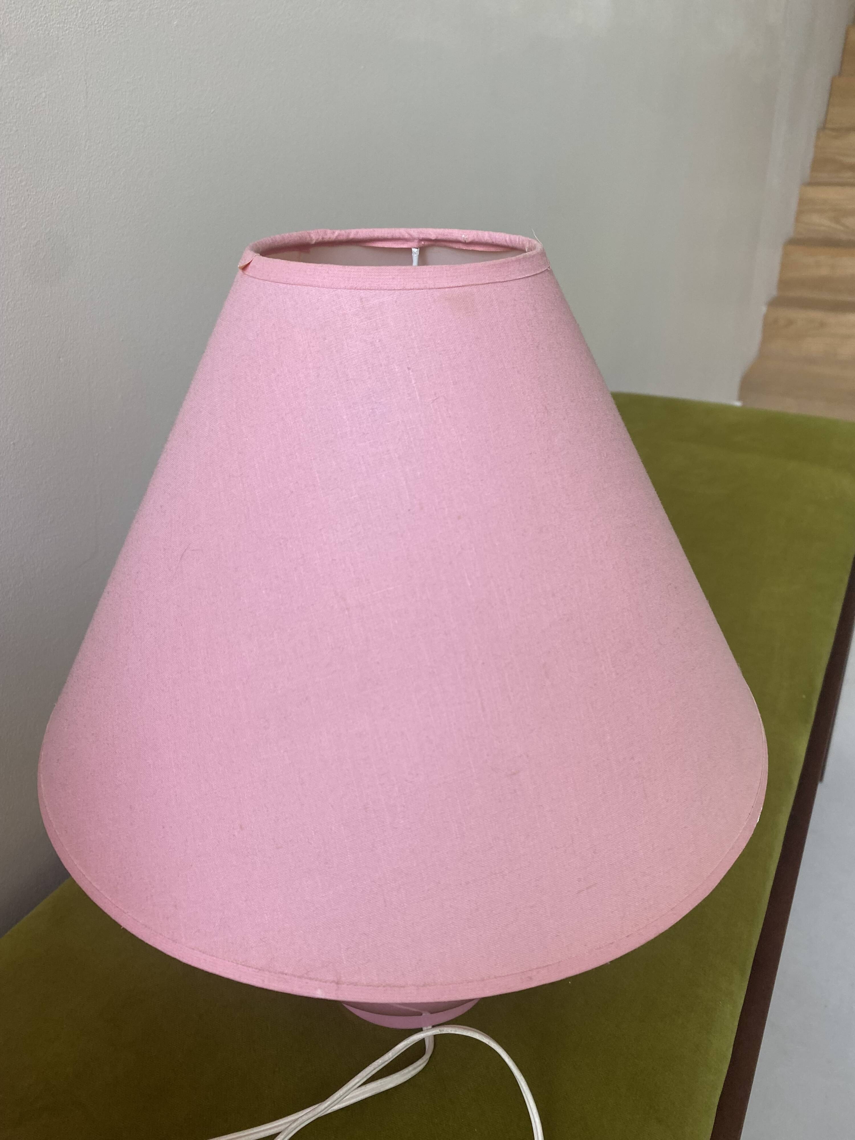 Lot of 2 candy pink bedside lamps