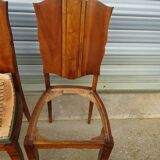 Art Deco period solid walnut chairs, set of 6