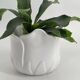Cache-pot vintage en forme de tulipe en porcelaine blanche