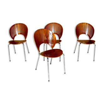 Set de 4 chaises de table model. 3298 Trinidad Nanna Ditzel Danemark 1960