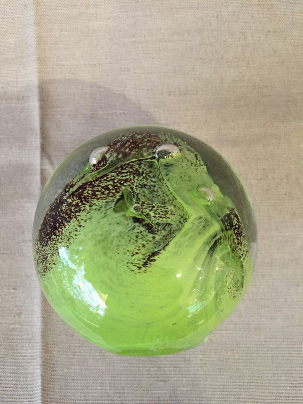 Sulfure vert et marron verrerie d'art de toul