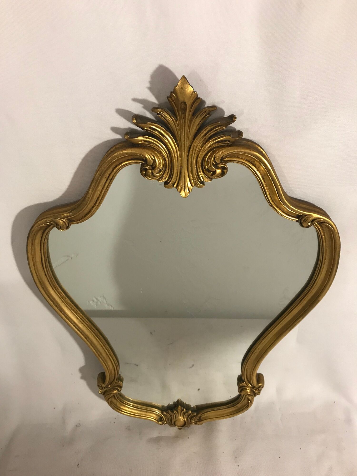 Miroir style baroque bois sculpté doré décoration vintage 45x70cm