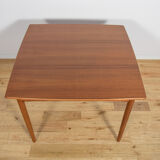 Mid-century square extendable teak dining table, Denmark, 1960s