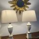 Pair of Art Deco marble and brass lamps