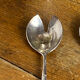 Bamboo-style serving cutlery in silver-plated metal