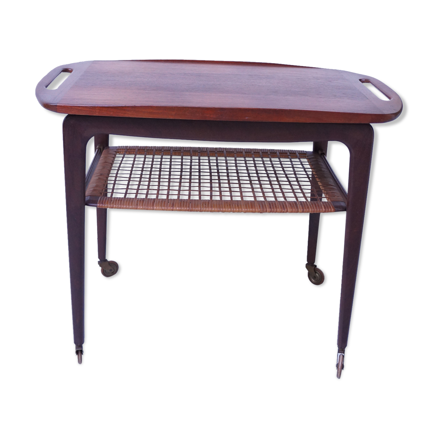 Vintage teak serving trolley Johannes Andersen 1960