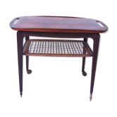Vintage teak serving trolley Johannes Andersen 1960