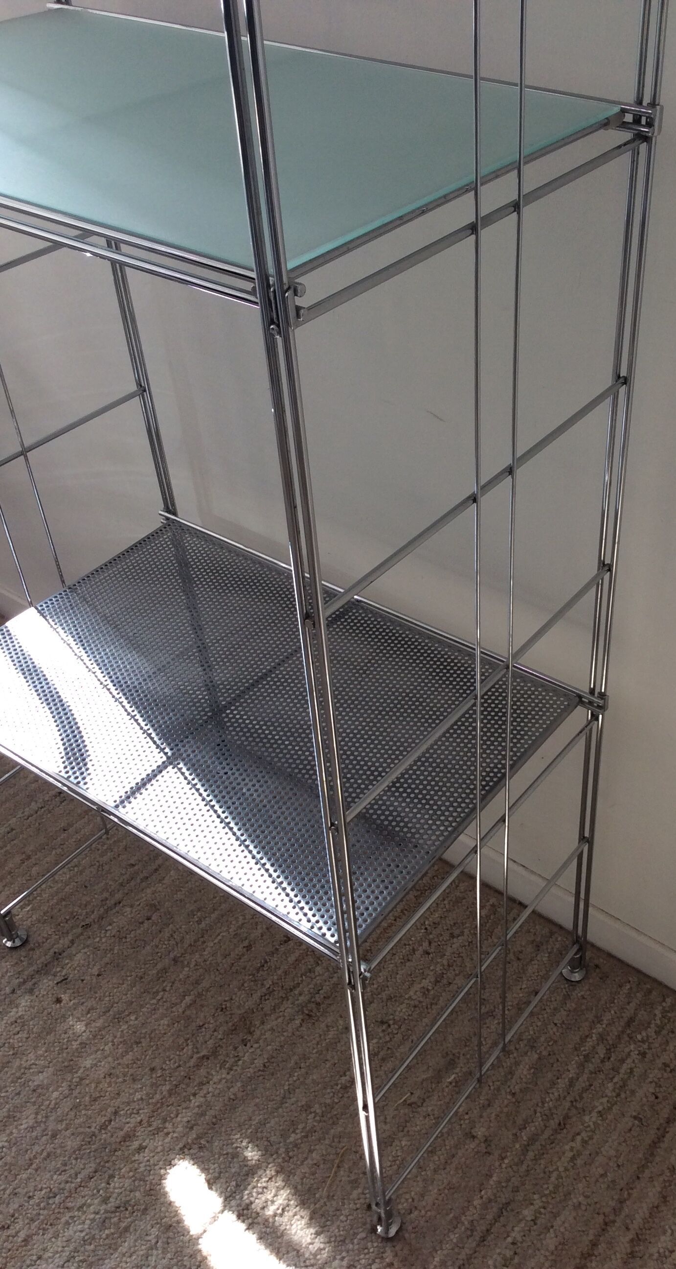 Vintage stainless steel shelf from the 70s
