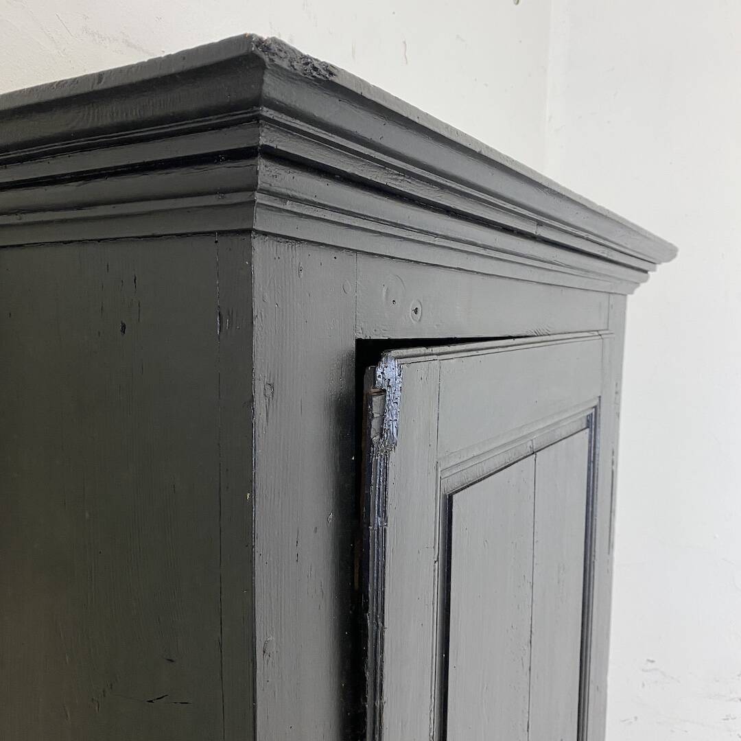 19th century solid wood bonnet cupboard