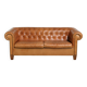 Sheepskin 2.5-seater Chesterfield sofa in a light cognac colour