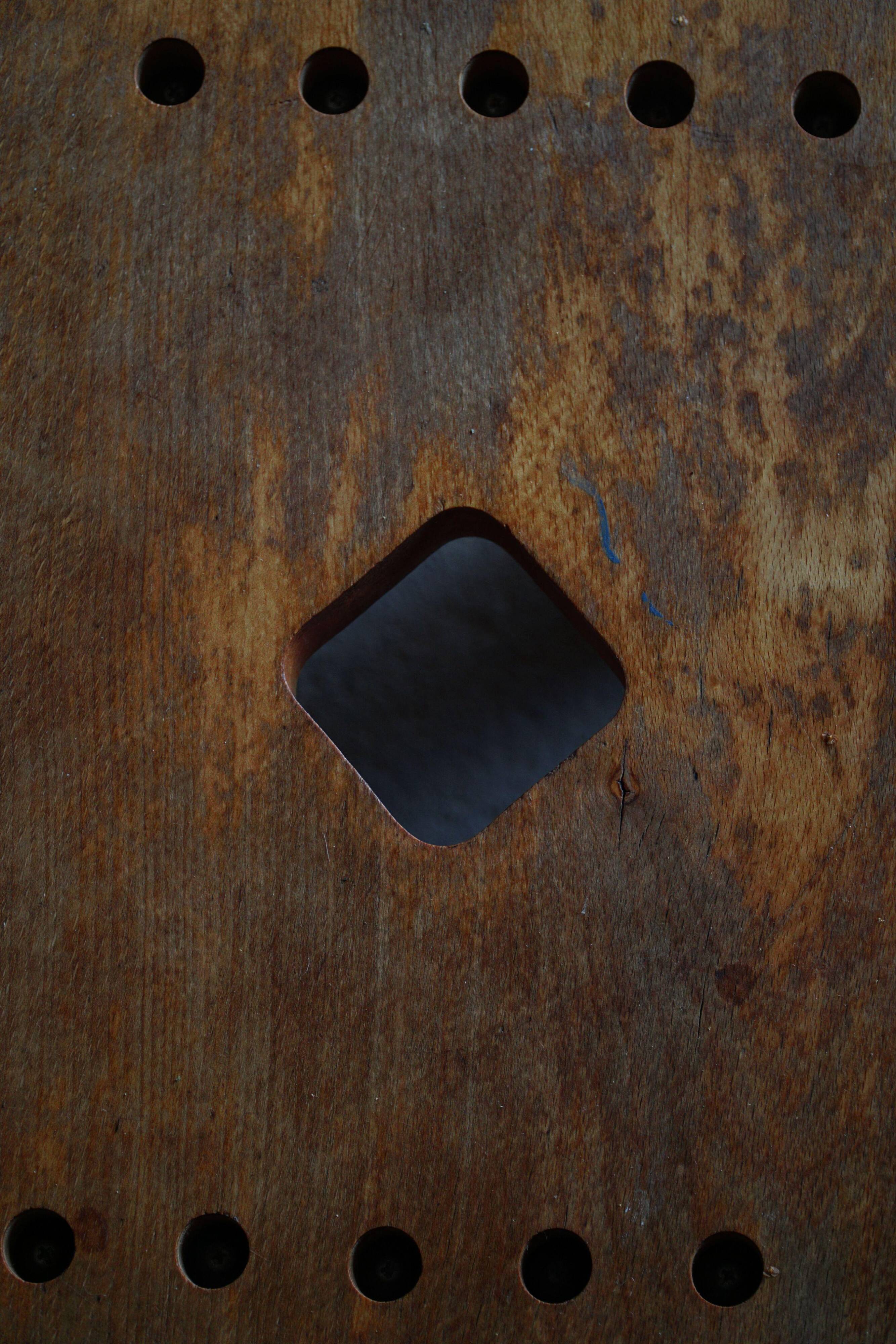 Modern Danish Wabi Sabi Stool in Solid Elm, Scandinavia, 1960s