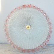 Precious Italian pink Murano glass ceiling fixture, Murano, 1970