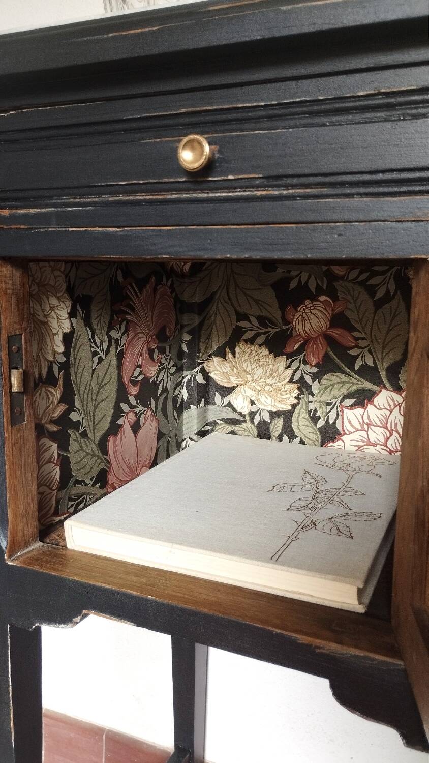 Black patinated Art Deco bedside table