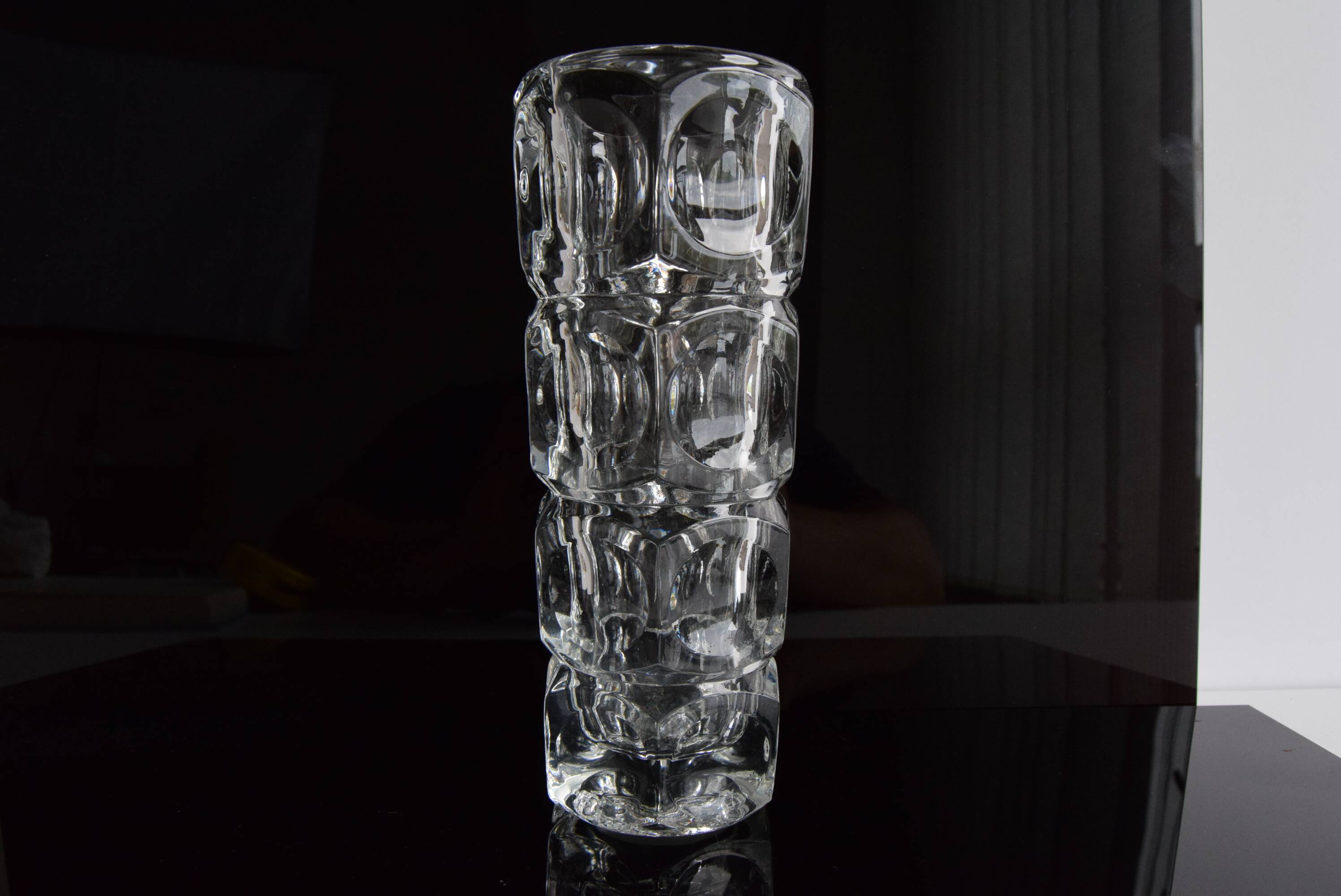 Vintage Glass Vase by František Pečeny for Heřmanova Huť, Czechoslovakia, 1960's.