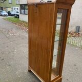Louis Philippe illuminated display cabinet in solid oak from the 20th century