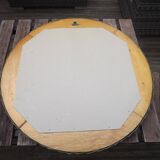 Vintage 70's circular wicker mirror