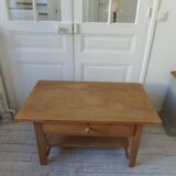 Coffee table made from a vintage solid oak table