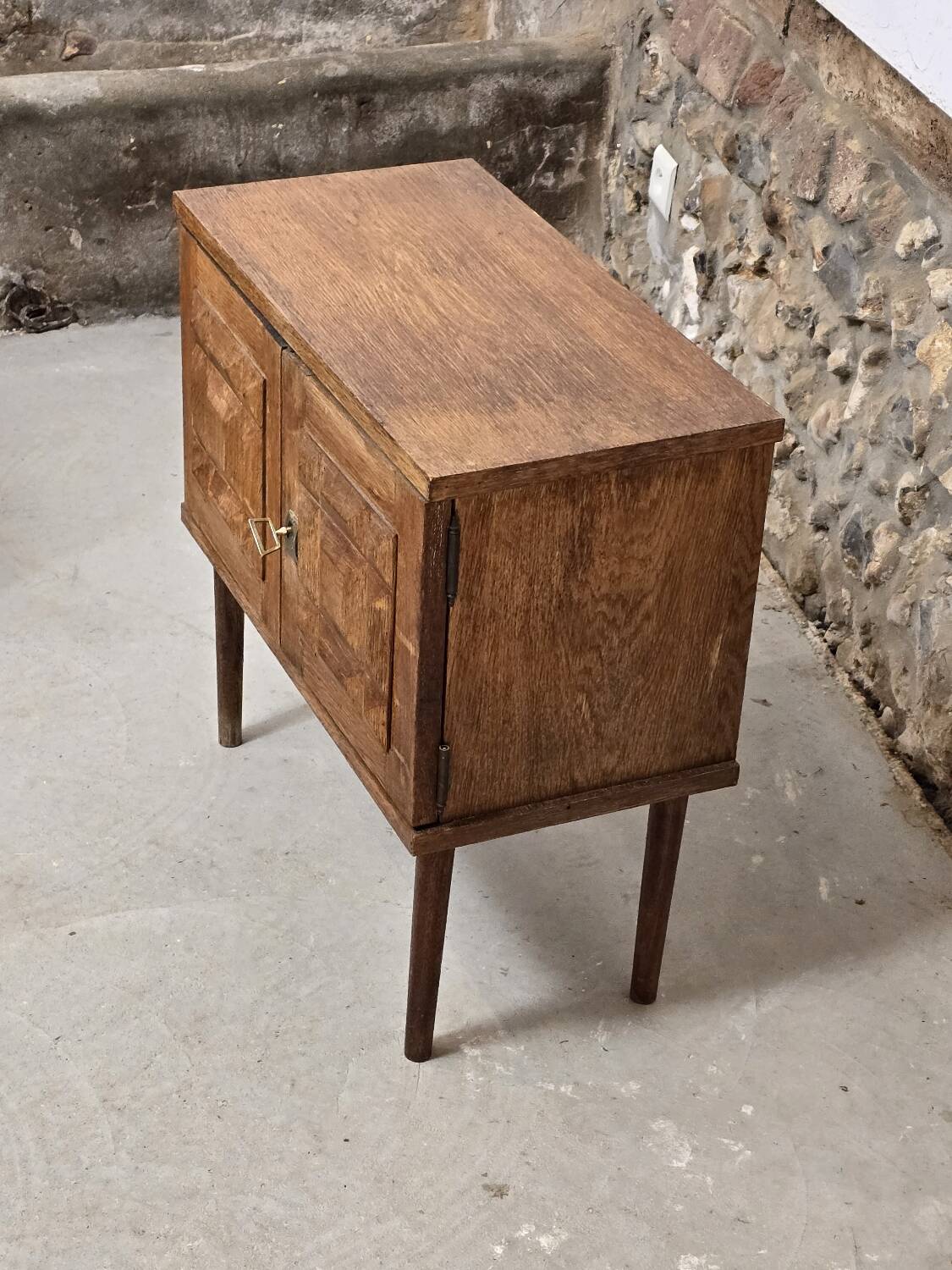 Brutalist two-door bedside table