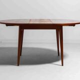 Extendable round dining table in teak, Belgium 1960s